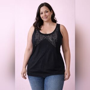 Soho Lady Black Studded Tank Top